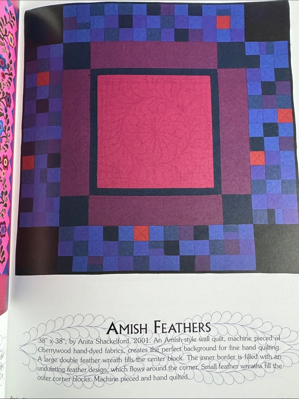 Infinite Feathers Quilting Designs - White with Pink & Purple Accents